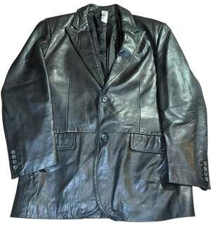 Claiborne Luxe 100% Lamb Leather Two-Button Blazer Jacket Size 42R